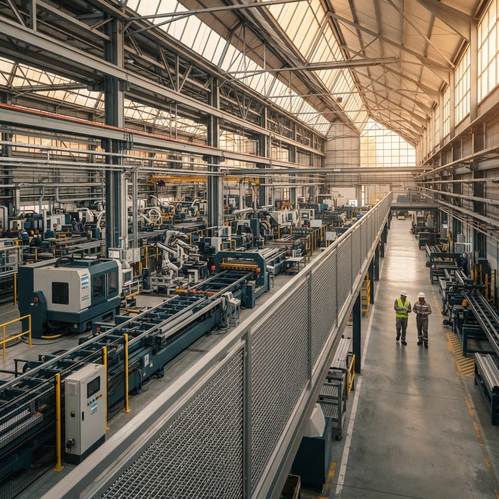 Planta industrial y su línea de producción